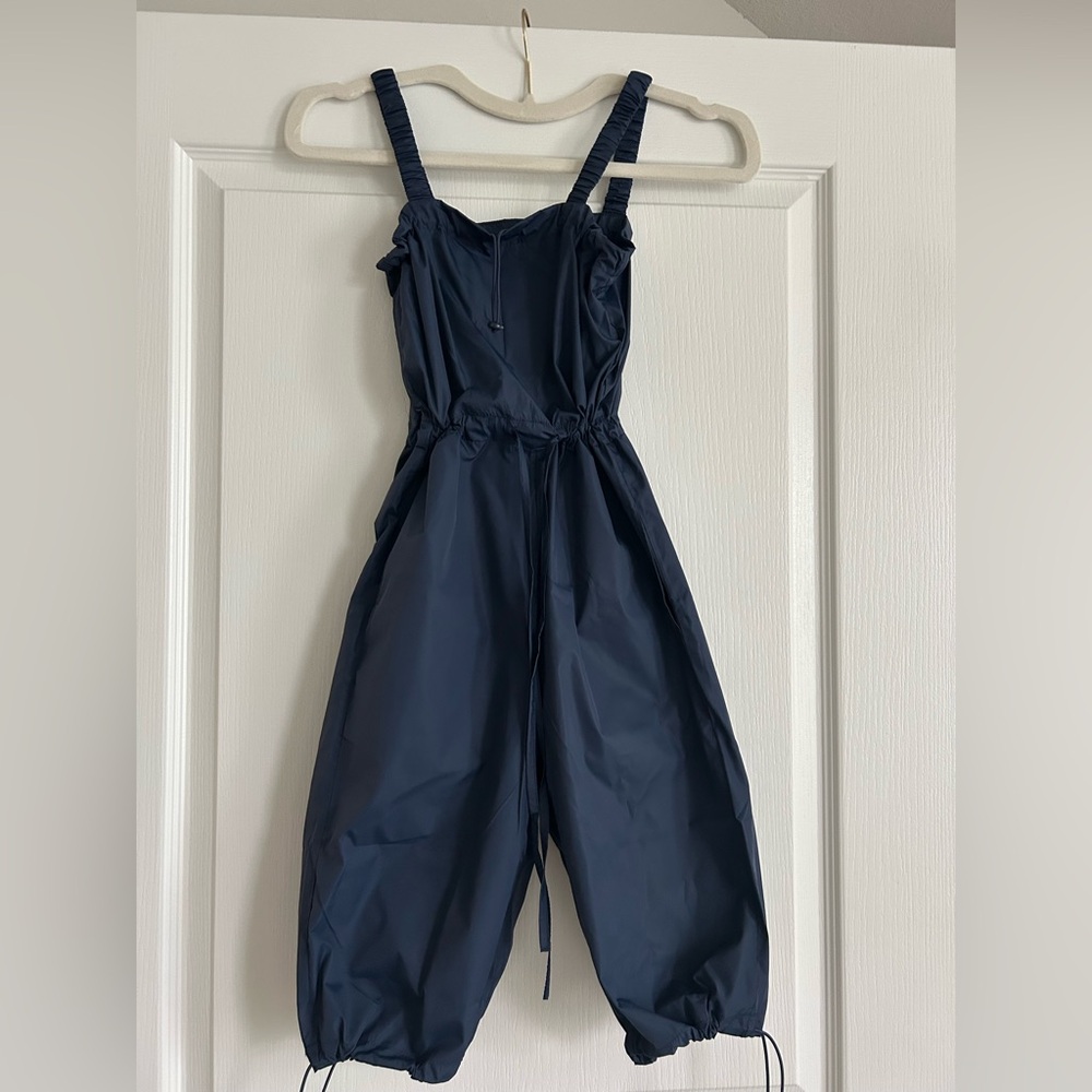 navy blue trash bag warm up